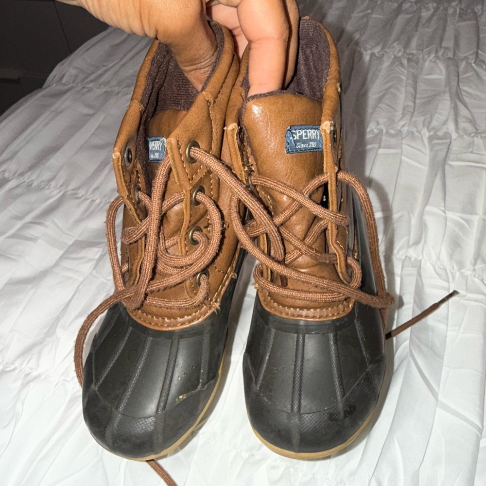 Sperry Kids Brown and Black Boots Sz12